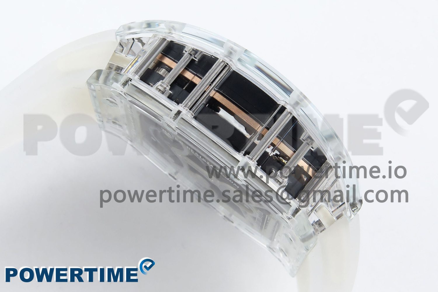 RM57 Transparent Tourbillon RMF Best Edition Gold Dragon Eagle Dial on Transparent Rubber Strap - Image 7