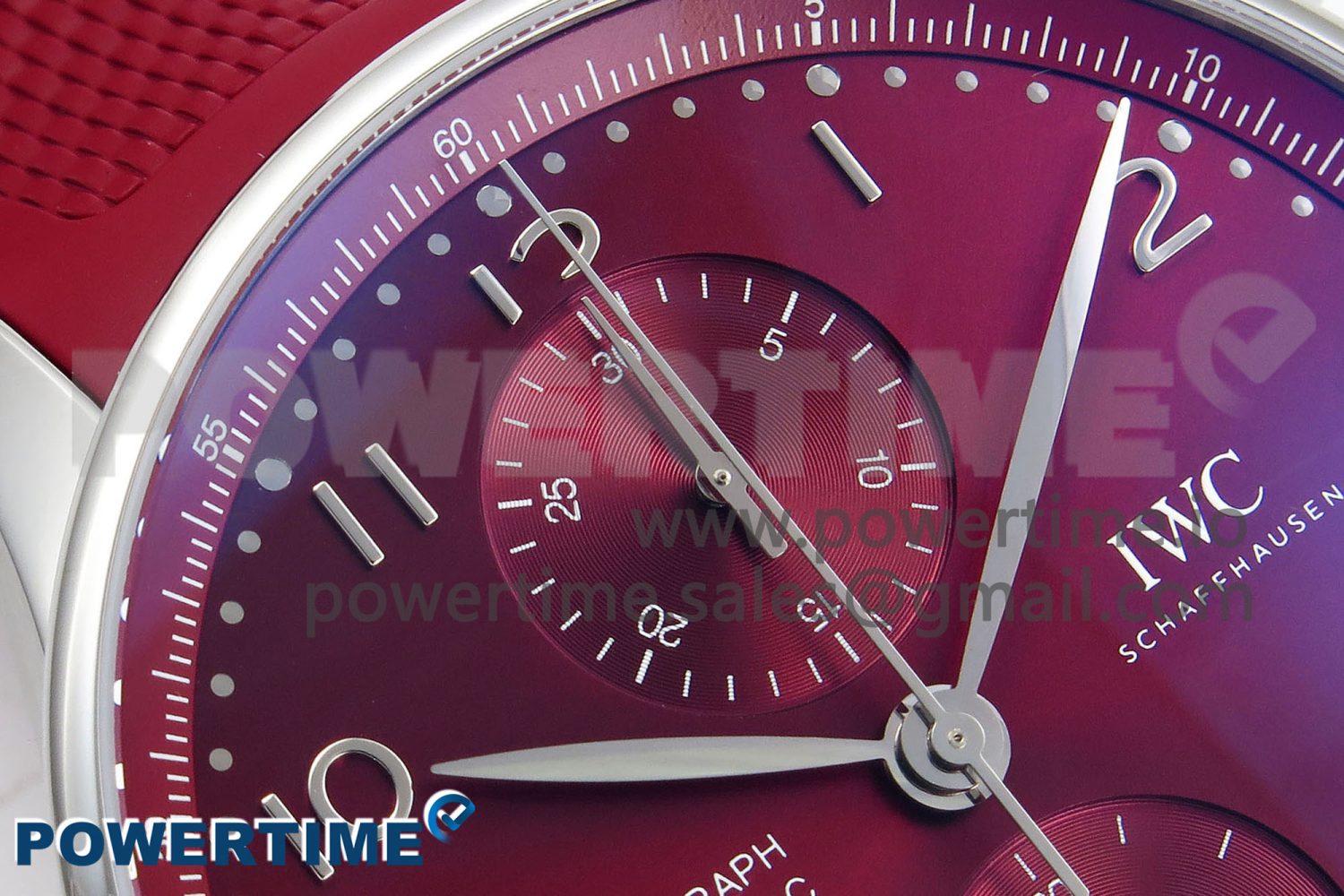 Portuguese Chrono IW3716 Z+F 1:1 Best Edition Red Dial on Red Rubber Strap A69355 - Image 4