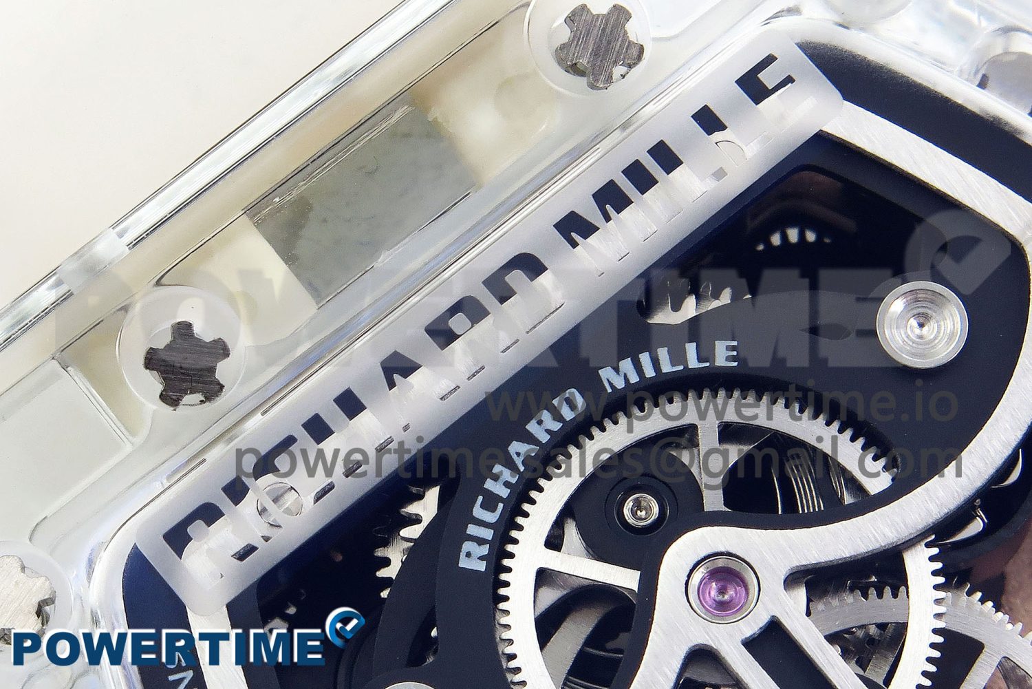 RM57 Transparent Tourbillon RMF Best Edition Silver Dragon Eagle Dial on Transparent Rubber Strap - Image 9