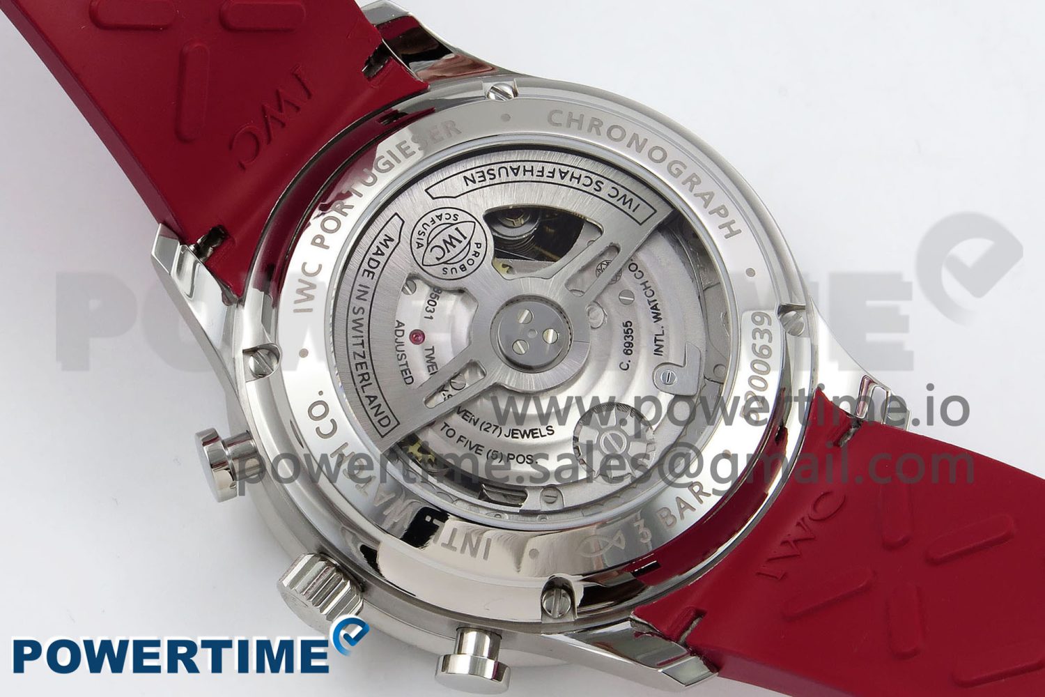 Portuguese Chrono IW3716 Z+F 1:1 Best Edition Red Dial on Red Rubber Strap A69355 - Image 9