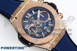 Big Bang Unico 42mm RG BBF 1:1 Best Edition Skeleton Dial on Blue Rubber Strap A1280 V2 - Image 3