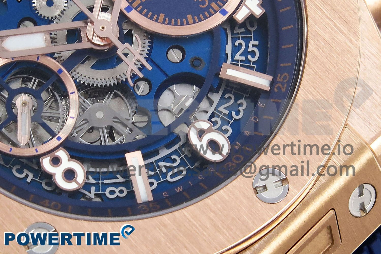 Big Bang Unico 42mm RG BBF 1:1 Best Edition Skeleton Dial on Blue Rubber Strap A1280 V2 - Image 5