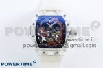 RM57 Transparent Tourbillon RMF Best Edition Silver Dragon Eagle Dial on Transparent Rubber Strap