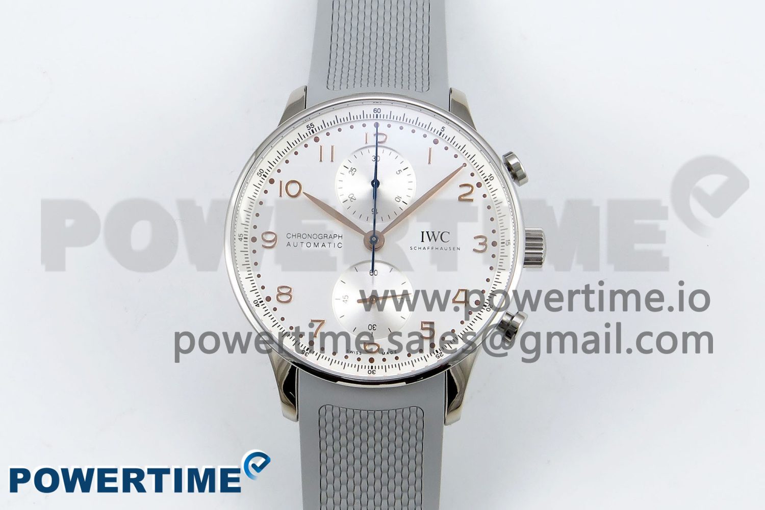 Portuguese Chrono IW3716 Z+F 1:1 Best Edition White Dial on Gray Rubber Strap A69355 - Image 1