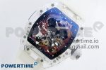 RM57 Transparent Tourbillon RMF Best Edition Silver Dragon Eagle Dial on Transparent Rubber Strap - Image 2