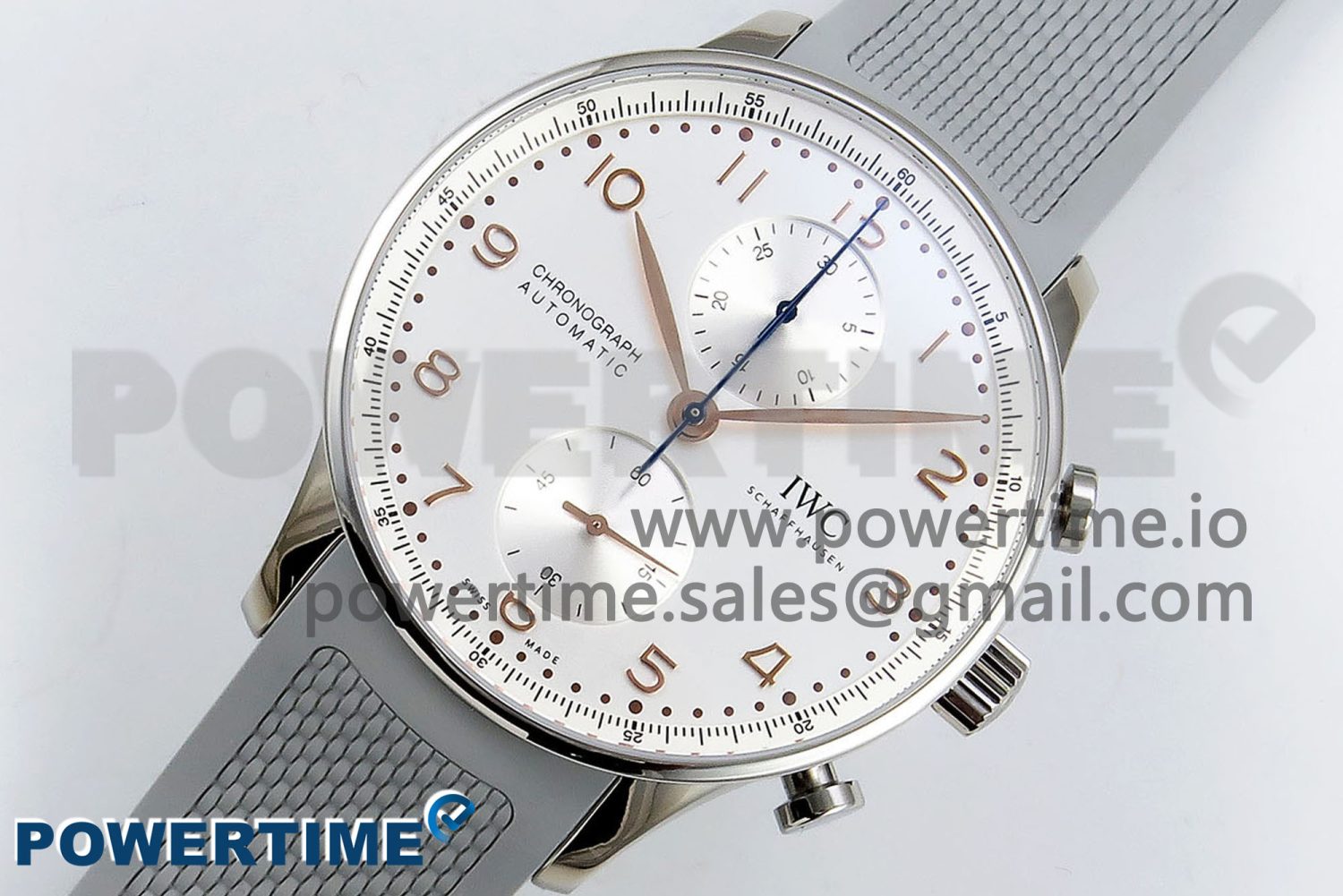 Portuguese Chrono IW3716 Z+F 1:1 Best Edition White Dial on Gray Rubber Strap A69355 - Image 2