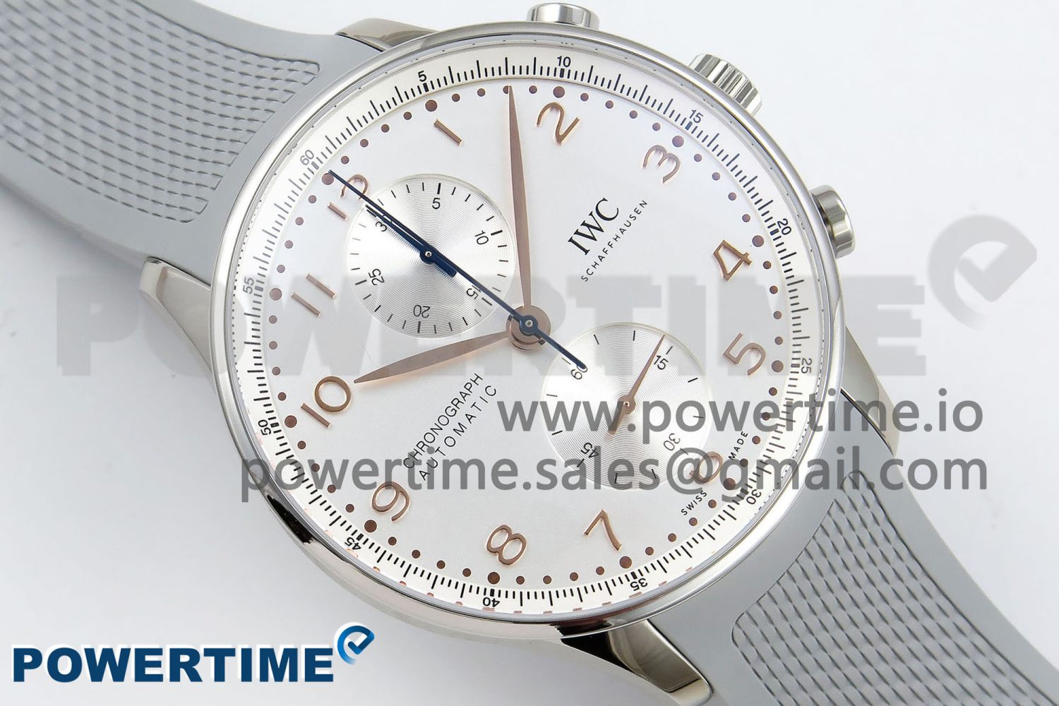 Portuguese Chrono IW3716 Z+F 1:1 Best Edition White Dial on Gray Rubber Strap A69355 - Image 3