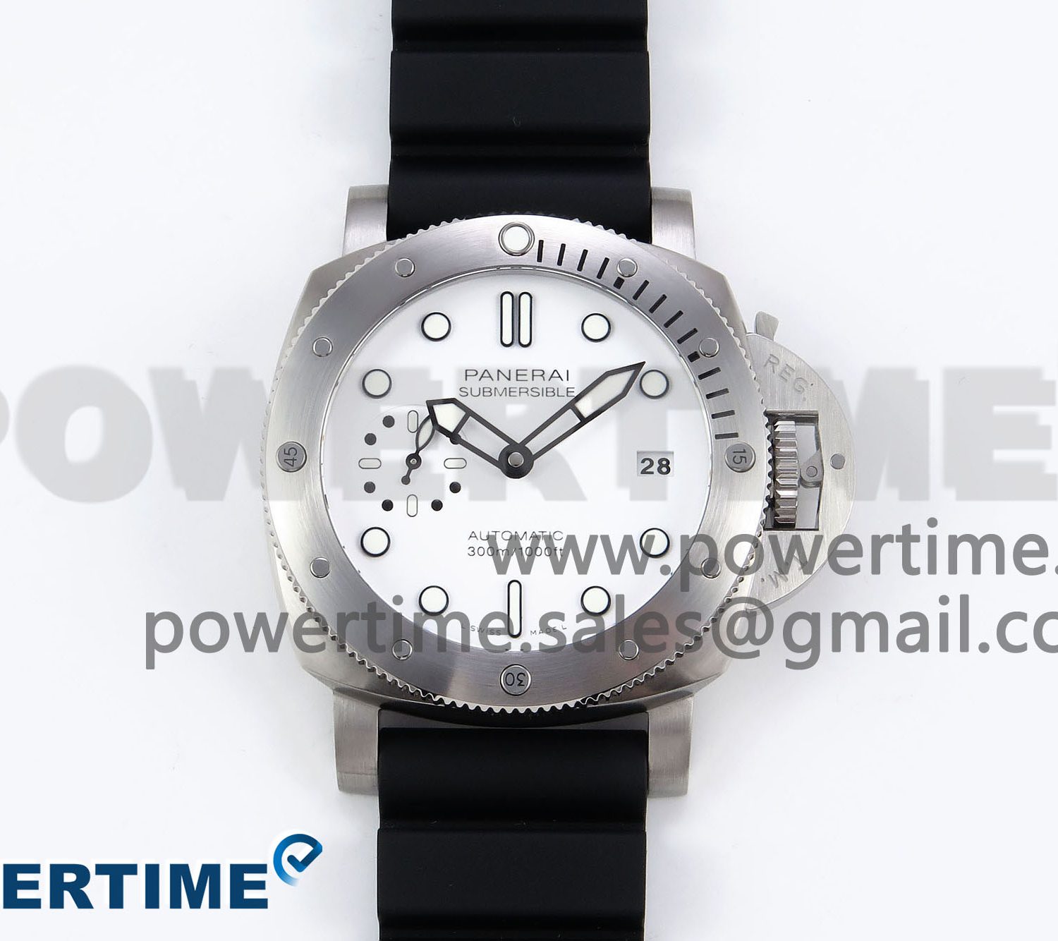 PAM2223 Luminor Submersible 42mm VSF Best Edition White Dial on Rubber Strap P900 Clone