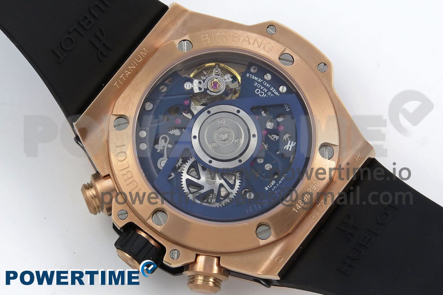 Big Bang Unico 42mm RG BBF 1:1 Best Edition Skeleton Dial on Blue Rubber Strap A1280 V2 - Image 8