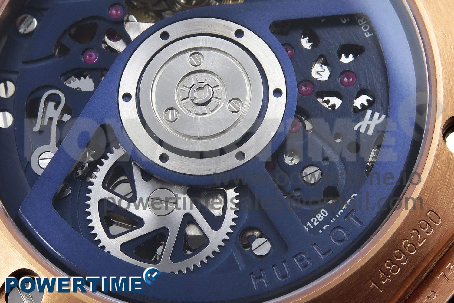Big Bang Unico 42mm RG BBF 1:1 Best Edition Skeleton Dial on Blue Rubber Strap A1280 V2 - Image 9