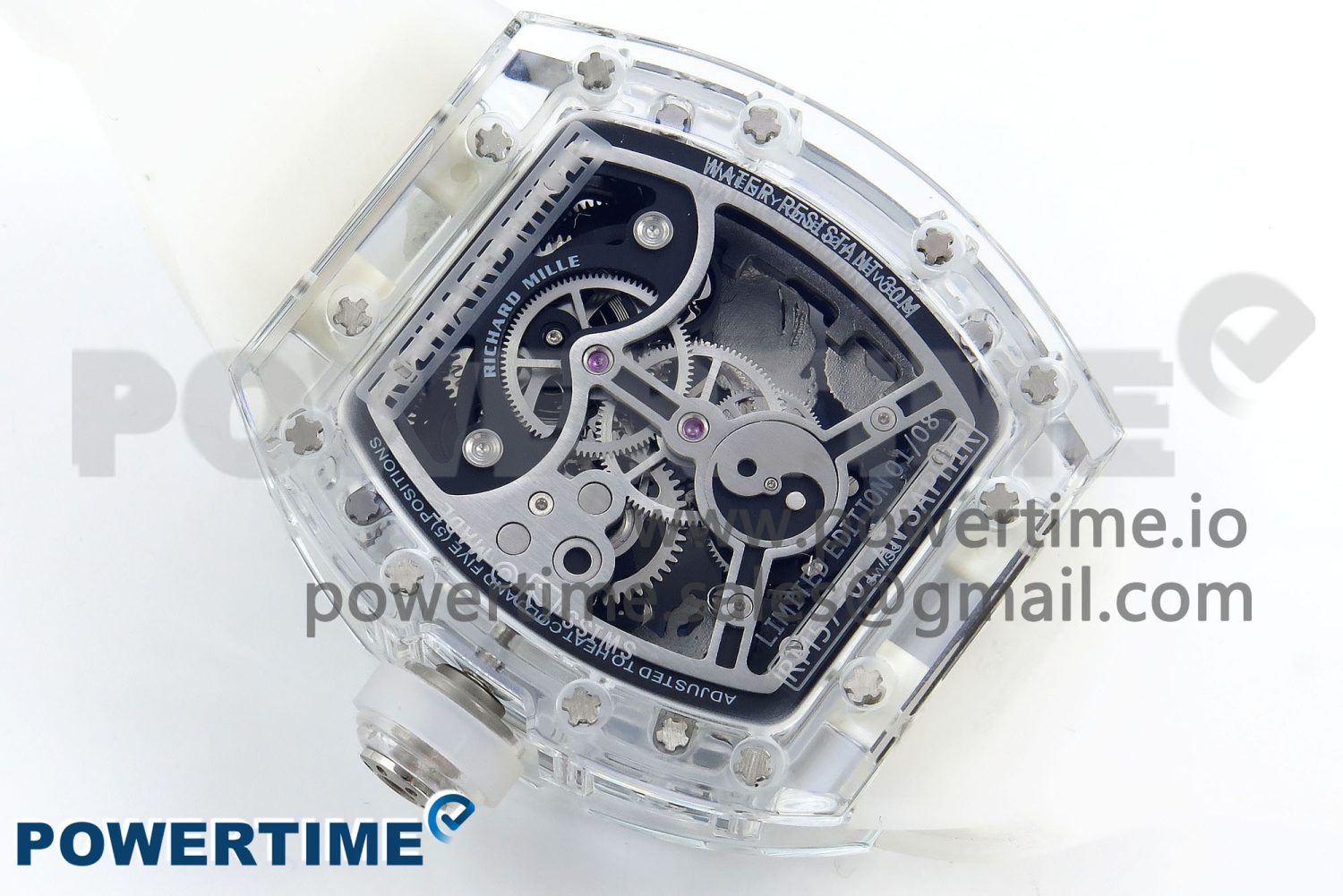 RM57 Transparent Tourbillon RMF Best Edition Silver Dragon Eagle Dial on Transparent Rubber Strap - Image 8