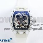 RM57 Transparent Tourbillon RMF Best Edition Red Dragon Eagle Dial on Transparent Rubber Strap