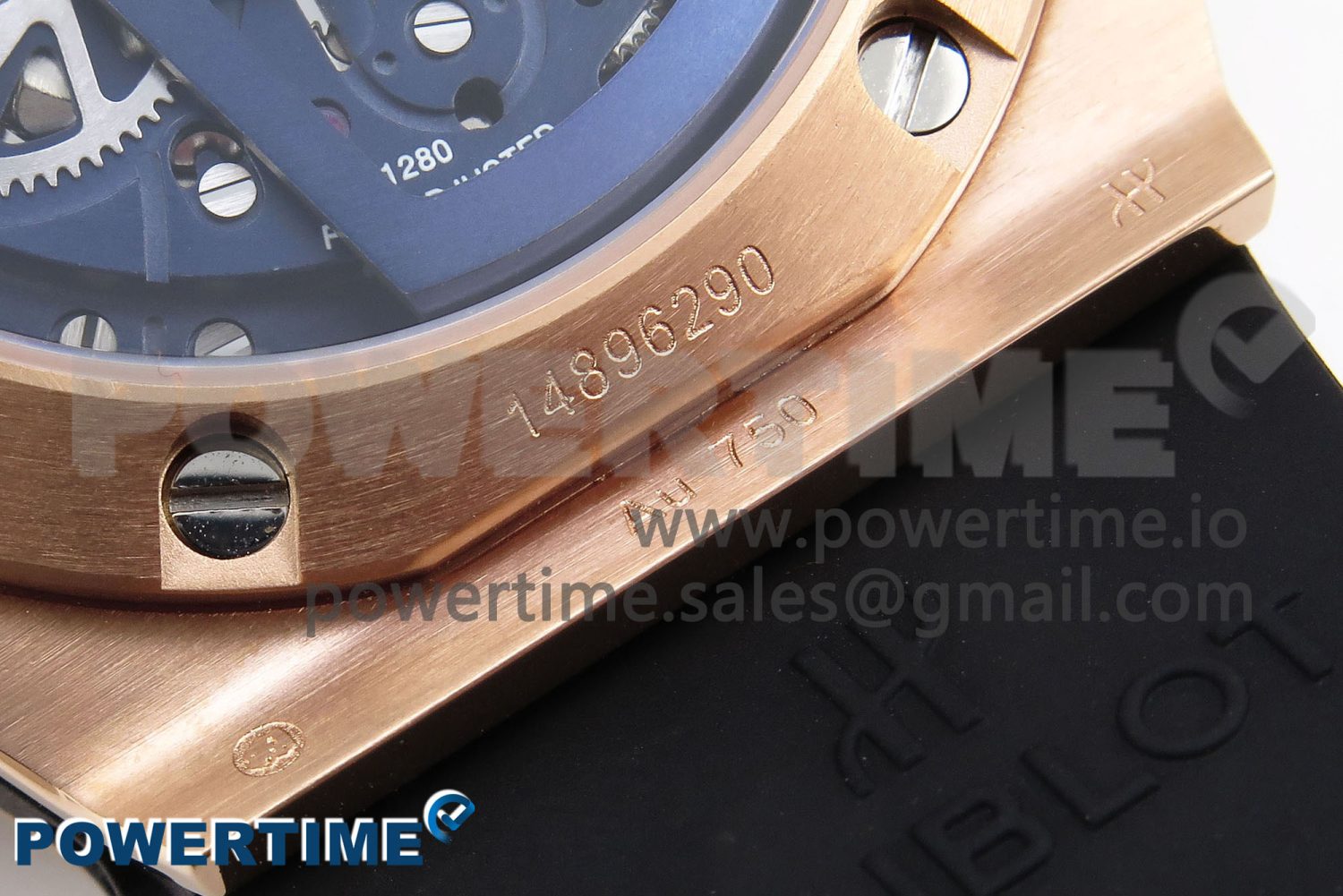 Big Bang Unico 42mm RG BBF 1:1 Best Edition Skeleton Dial on Blue Rubber Strap A1280 V2 - Image 12