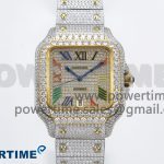Santos De 40mm TWF 1:1 Best Edition Rainbow Dial 904L SS/YG Case and Bracelet A2824
