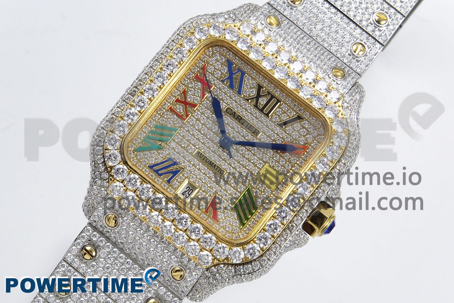 Santos De 40mm TWF 1:1 Best Edition Rainbow Dial 904L SS/YG Case and Bracelet A2824 - Image 2