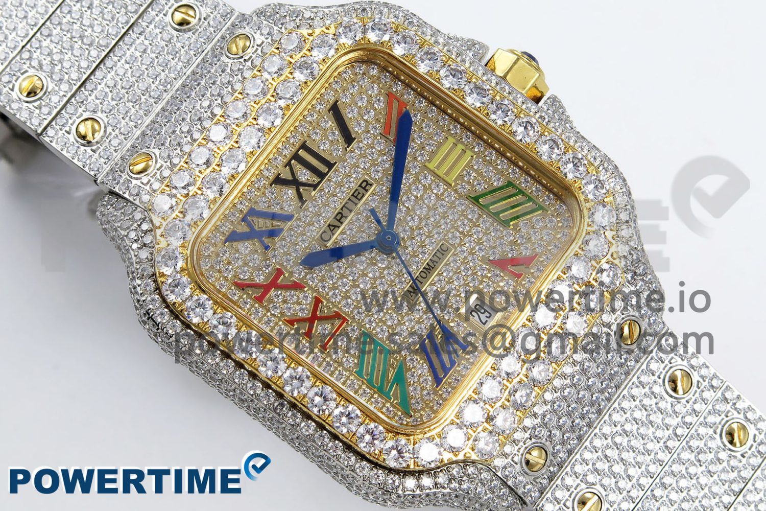 Santos De 40mm TWF 1:1 Best Edition Rainbow Dial 904L SS/YG Case and Bracelet A2824 - Image 3