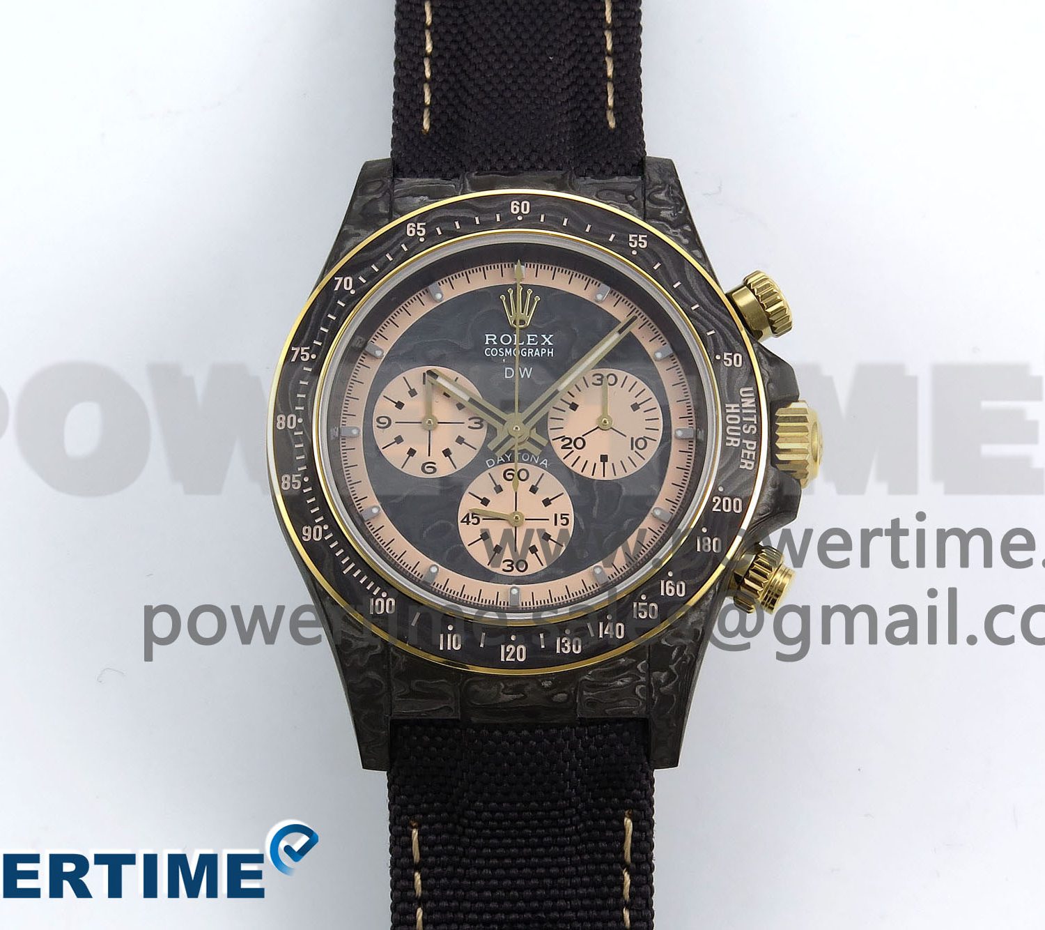 Daytona DIW Carbon Case DIWF Edition Carbon/Cream Dial on Black Nylon Strap A7750