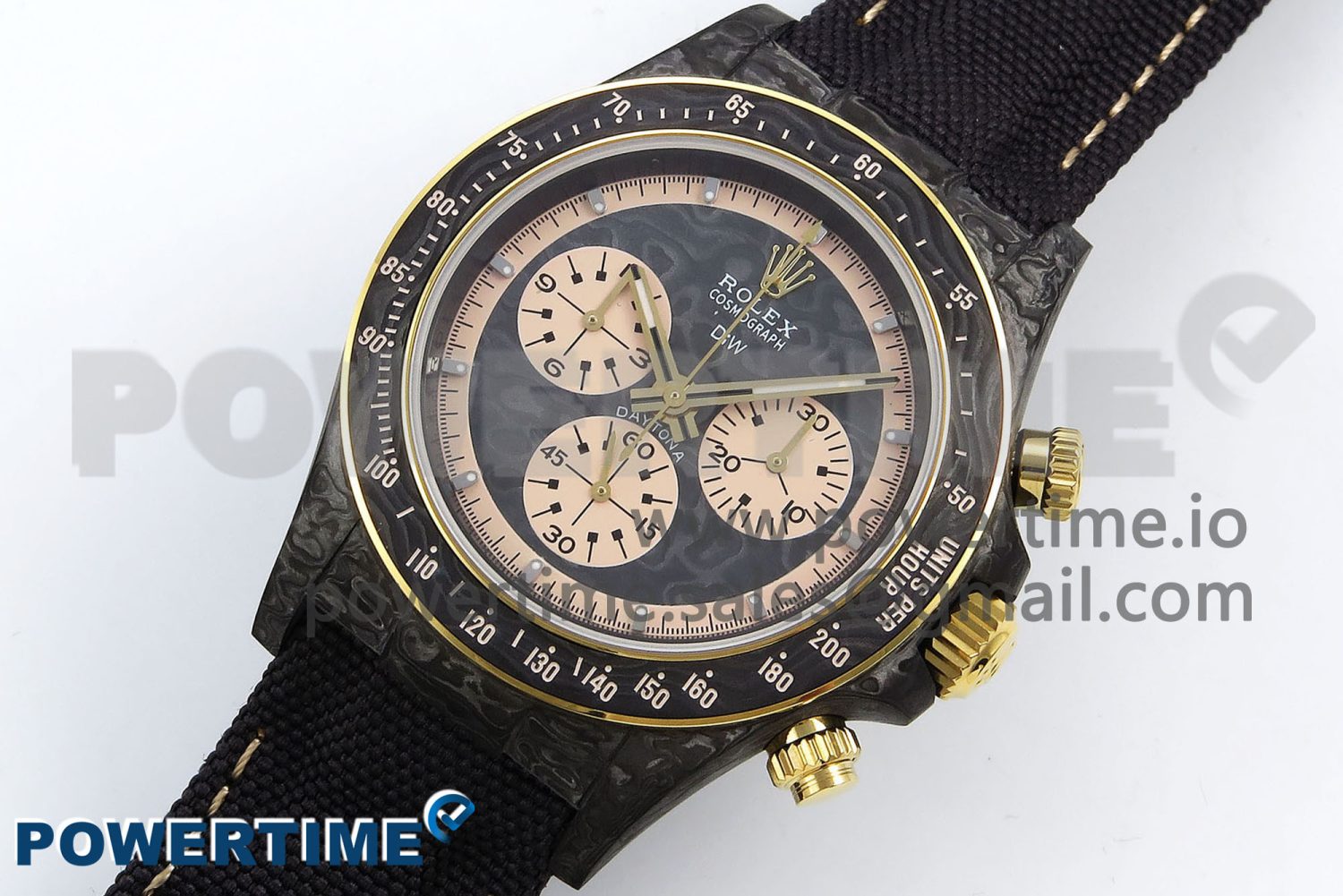Daytona DIW Carbon Case DIWF Edition Carbon/Cream Dial on Black Nylon Strap A7750 - Image 2
