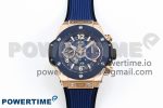 Big Bang Unico 42mm RG BBF 1:1 Best Edition Skeleton Dial Blue Ceramic Bezel on Blue Rubber Strap A1280 V2