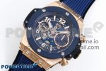 Big Bang Unico 42mm RG BBF 1:1 Best Edition Skeleton Dial Blue Ceramic Bezel on Blue Rubber Strap A1280 V2 - Image 2