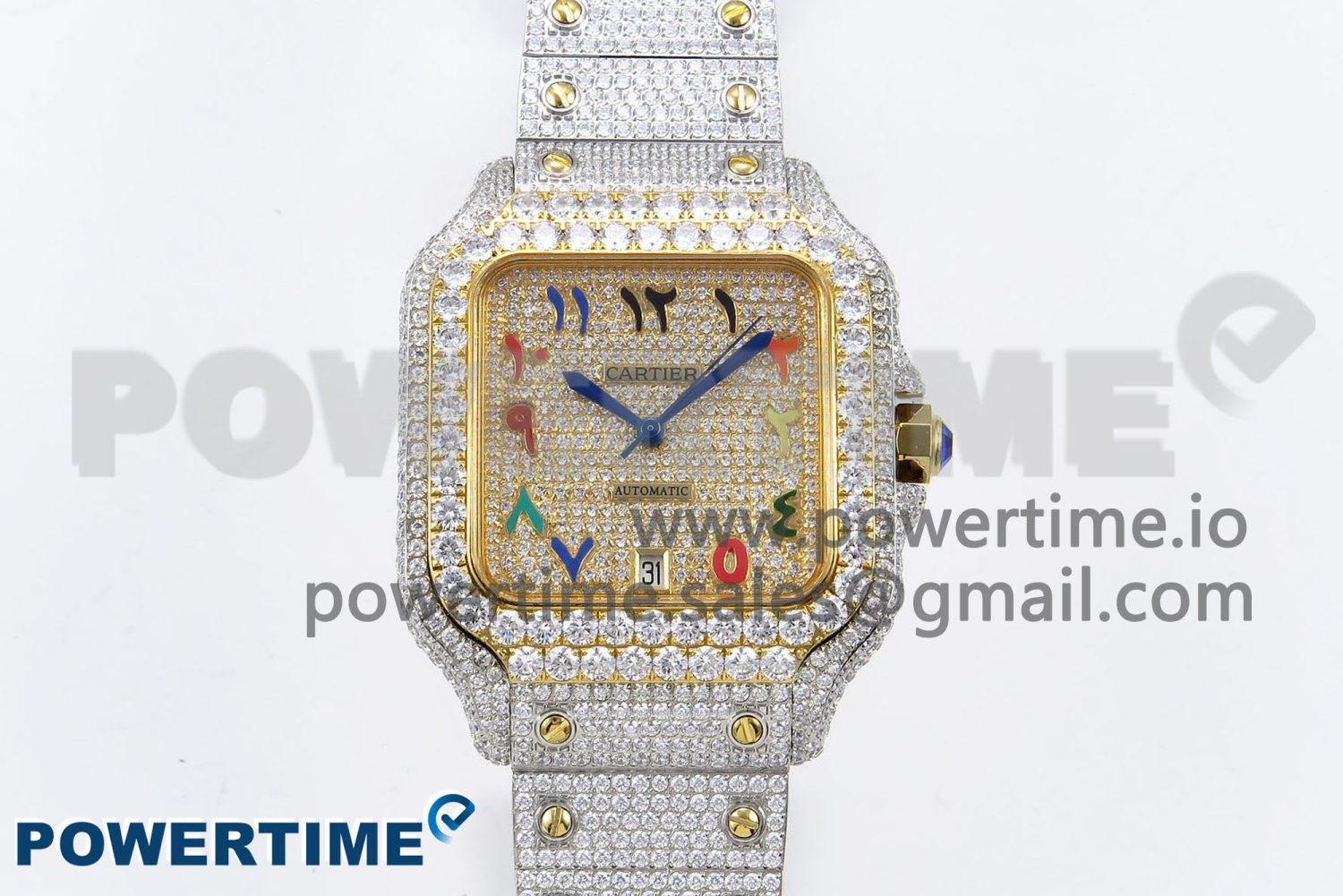 Santos De 40mm TWF 1:1 Best Edition YG Rainbow Dial 904L SS/YG Case and Bracelet A2824 - Image 1