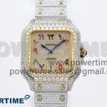 Santos De 40mm TWF 1:1 Best Edition YG Rainbow Dial 904L SS/YG Case and Bracelet A2824