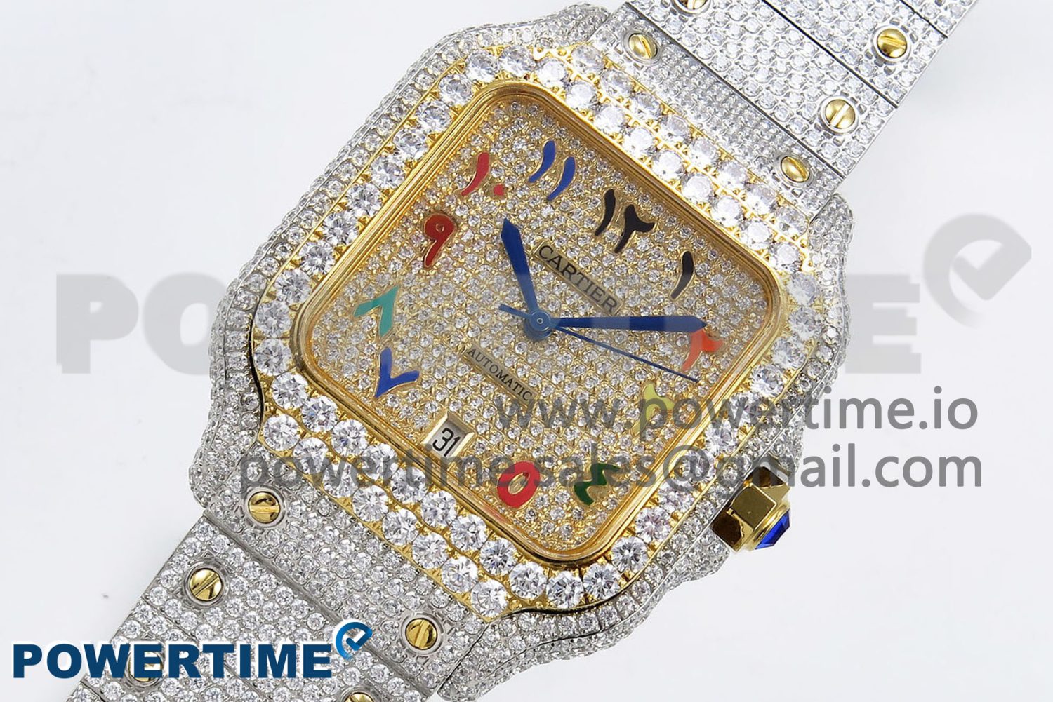 Santos De 40mm TWF 1:1 Best Edition YG Rainbow Dial 904L SS/YG Case and Bracelet A2824 - Image 2