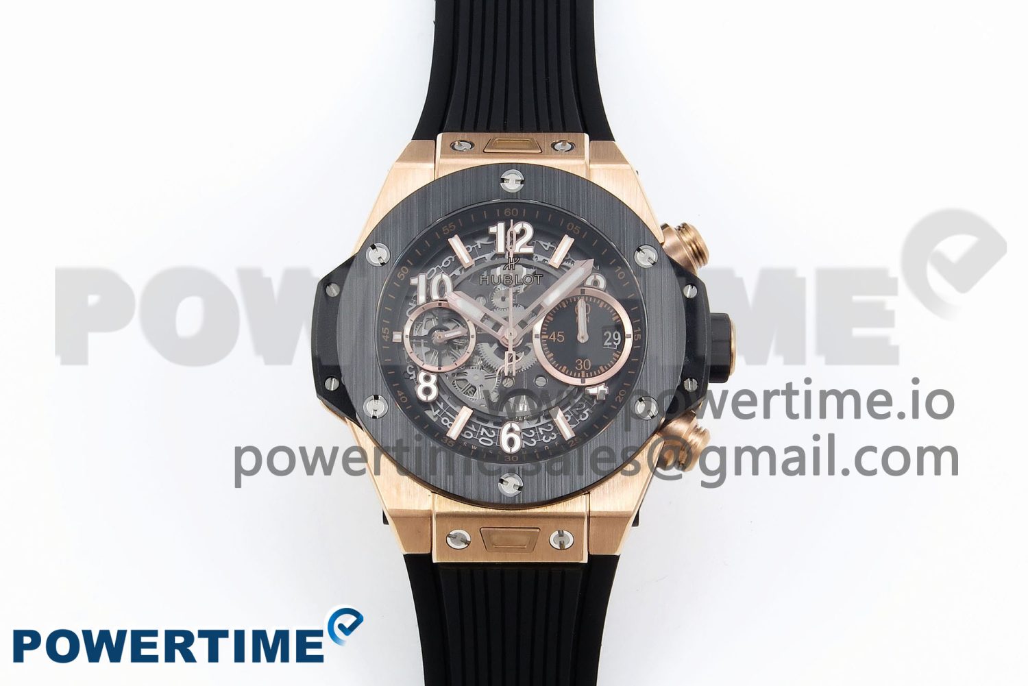 Big Bang Unico 42mm RG BBF 1:1 Best Edition Skeleton Dial on Black Rubber Strap A1280 V2 - Image 1