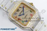 Santos De 40mm TWF 1:1 Best Edition YG Rainbow Dial 904L SS/YG Case and Bracelet A2824 - Image 3