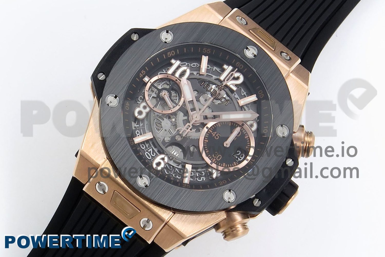 Big Bang Unico 42mm RG BBF 1:1 Best Edition Skeleton Dial on Black Rubber Strap A1280 V2 - Image 3