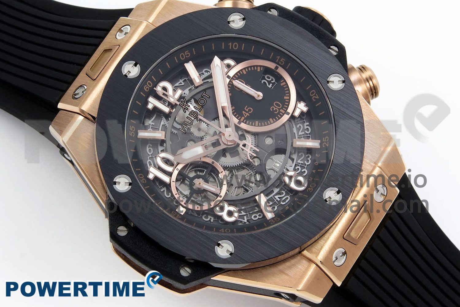 Big Bang Unico 42mm RG BBF 1:1 Best Edition Skeleton Dial on Black Rubber Strap A1280 V2 - Image 2