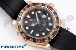 Yacht-Master 126655 KF 1:1 Best Edition Rainbow Bezel RG Wrapped on Oysterflex Strap VR3235 (Gen Weight) - Image 3