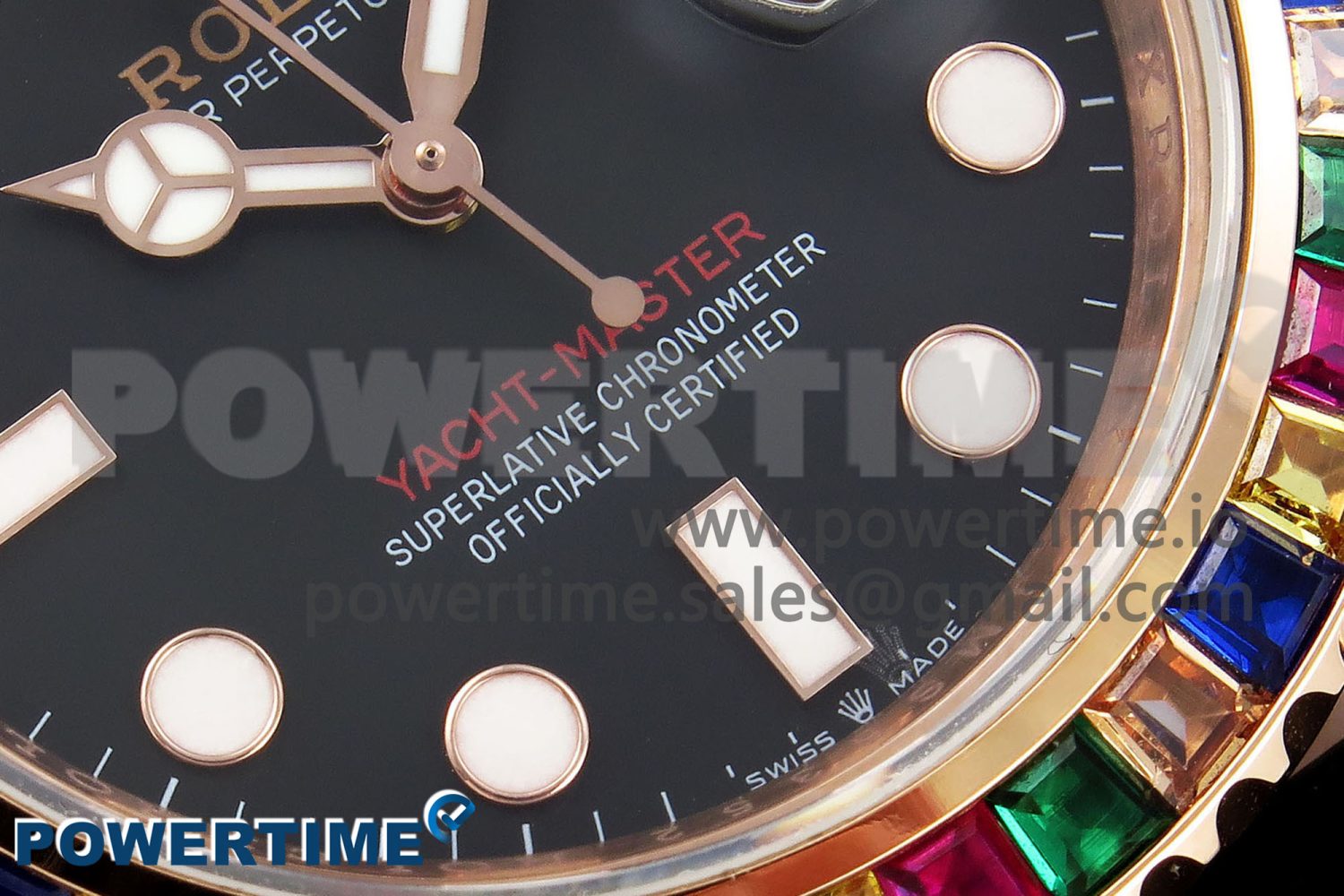 Yacht-Master 126655 KF 1:1 Best Edition Rainbow Bezel RG Wrapped on Oysterflex Strap VR3235 (Gen Weight) - Image 5