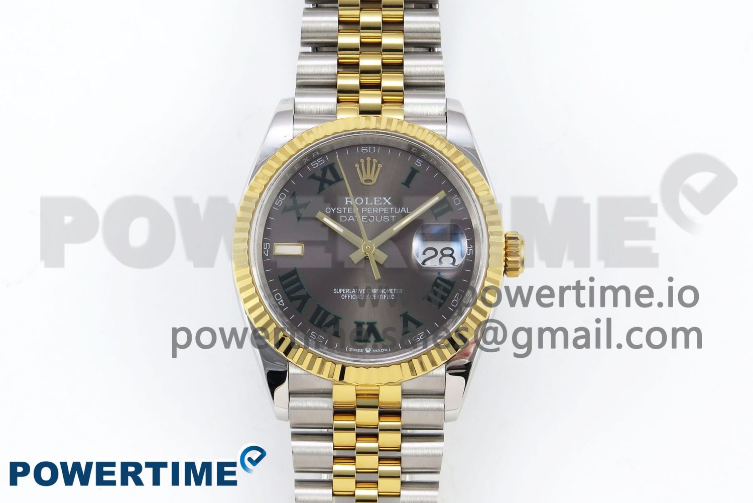 DateJust 36 126233 APF 1:1 Best Edition 904L Steel Gray Dial Green Roman on SS/YG Jubilee Bracelet VR3235 - Image 1