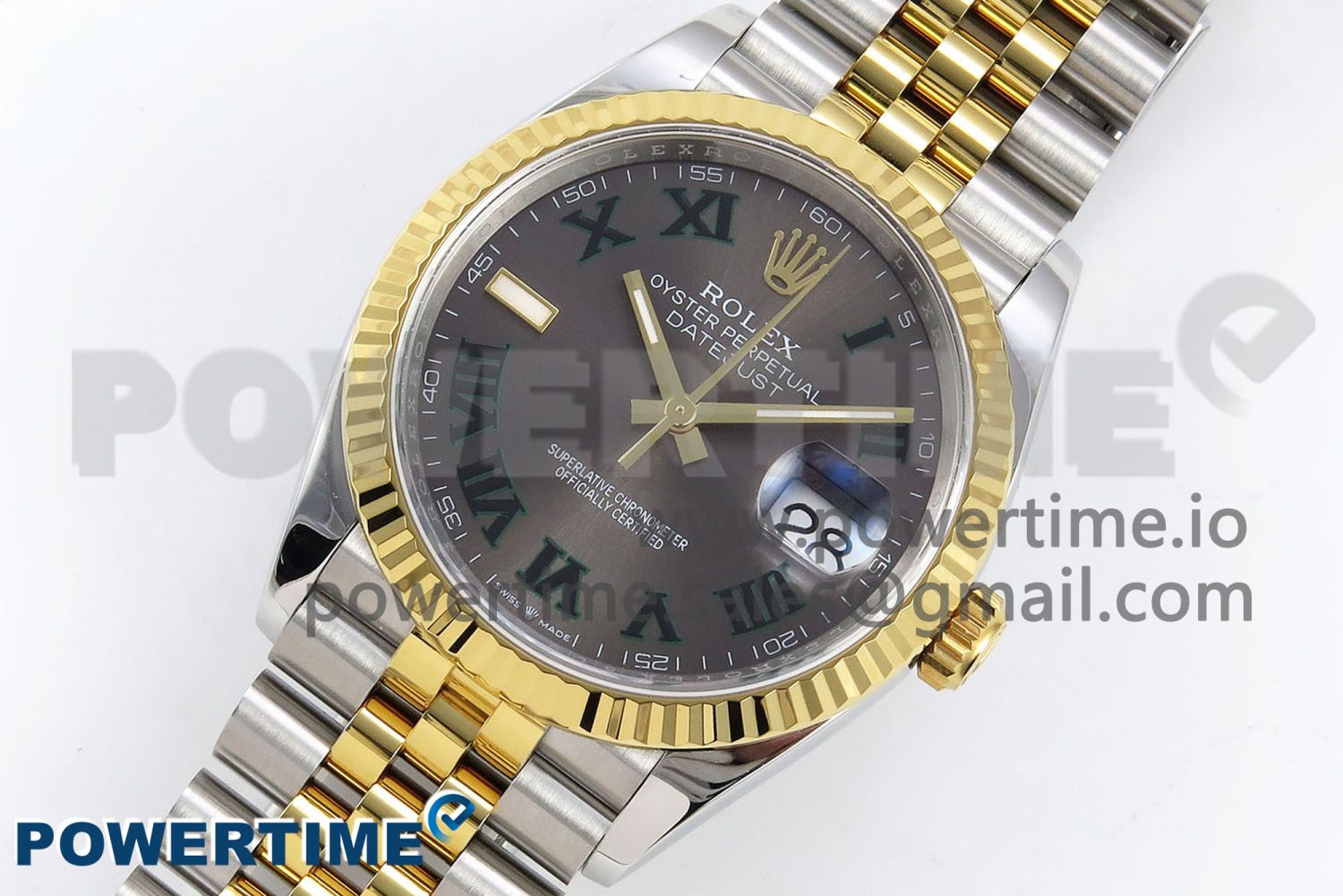 DateJust 36 126233 APF 1:1 Best Edition 904L Steel Gray Dial Green Roman on SS/YG Jubilee Bracelet VR3235 - Image 2