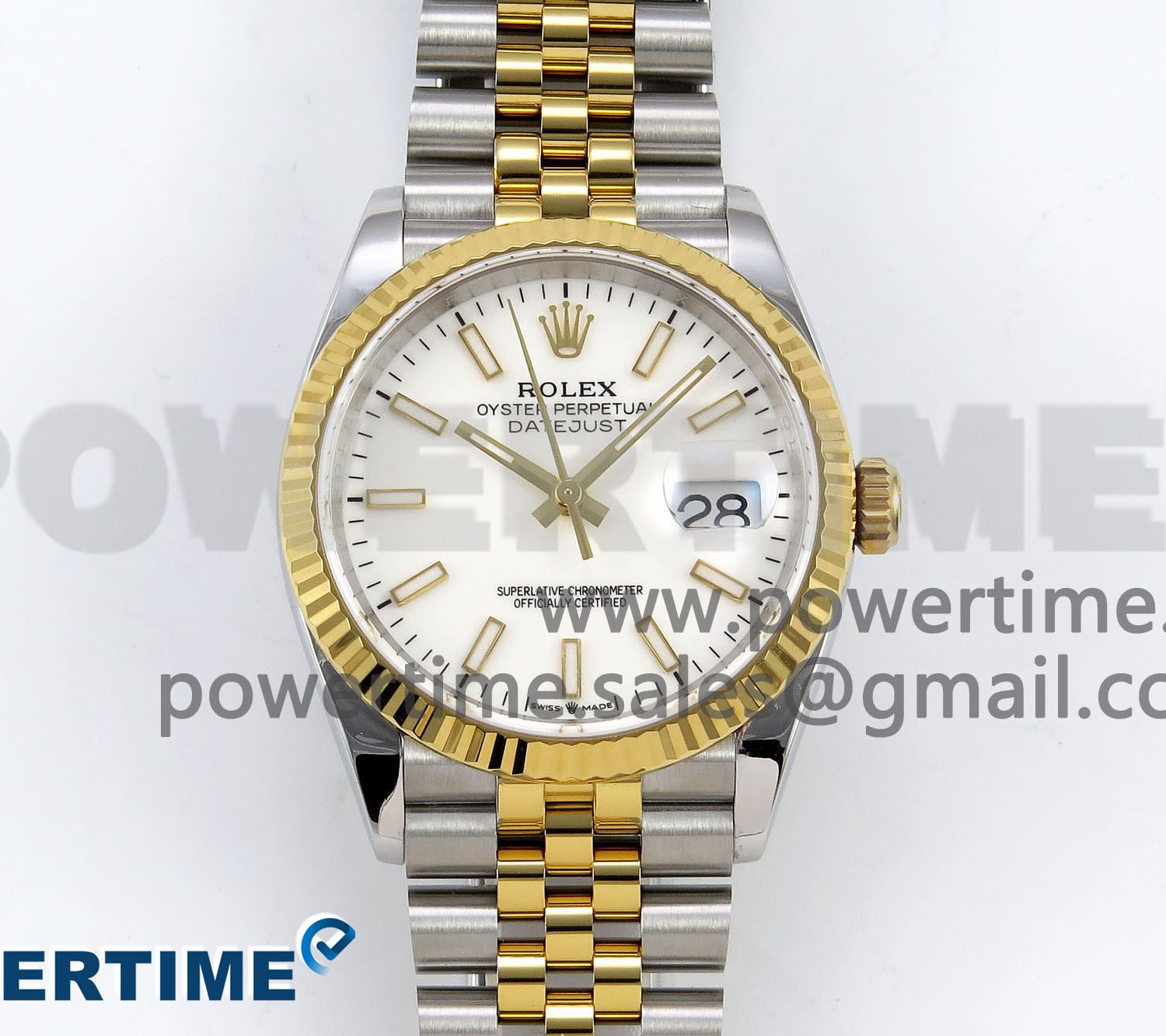 DateJust 36 126233 APF 1:1 Best Edition 904L Steel White Sitck Dial on SS/YG Jubilee Bracelet VR3235
