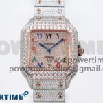 Santos De 40mm TWF 1:1 Best Edition RG Rainbow Dial 904L SS/RG Case and Bracelet A2824