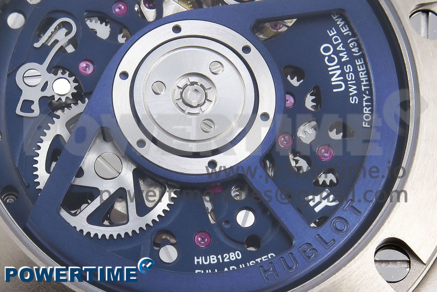 Big Bang Unico 42mm SS BBF 1:1 Best Edition Skeleton Dial on Blue Rubber Strap A1280 V2 - Image 9