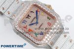 Santos De 40mm TWF 1:1 Best Edition RG Rainbow Dial 904L SS/RG Case and Bracelet A2824 - Image 3