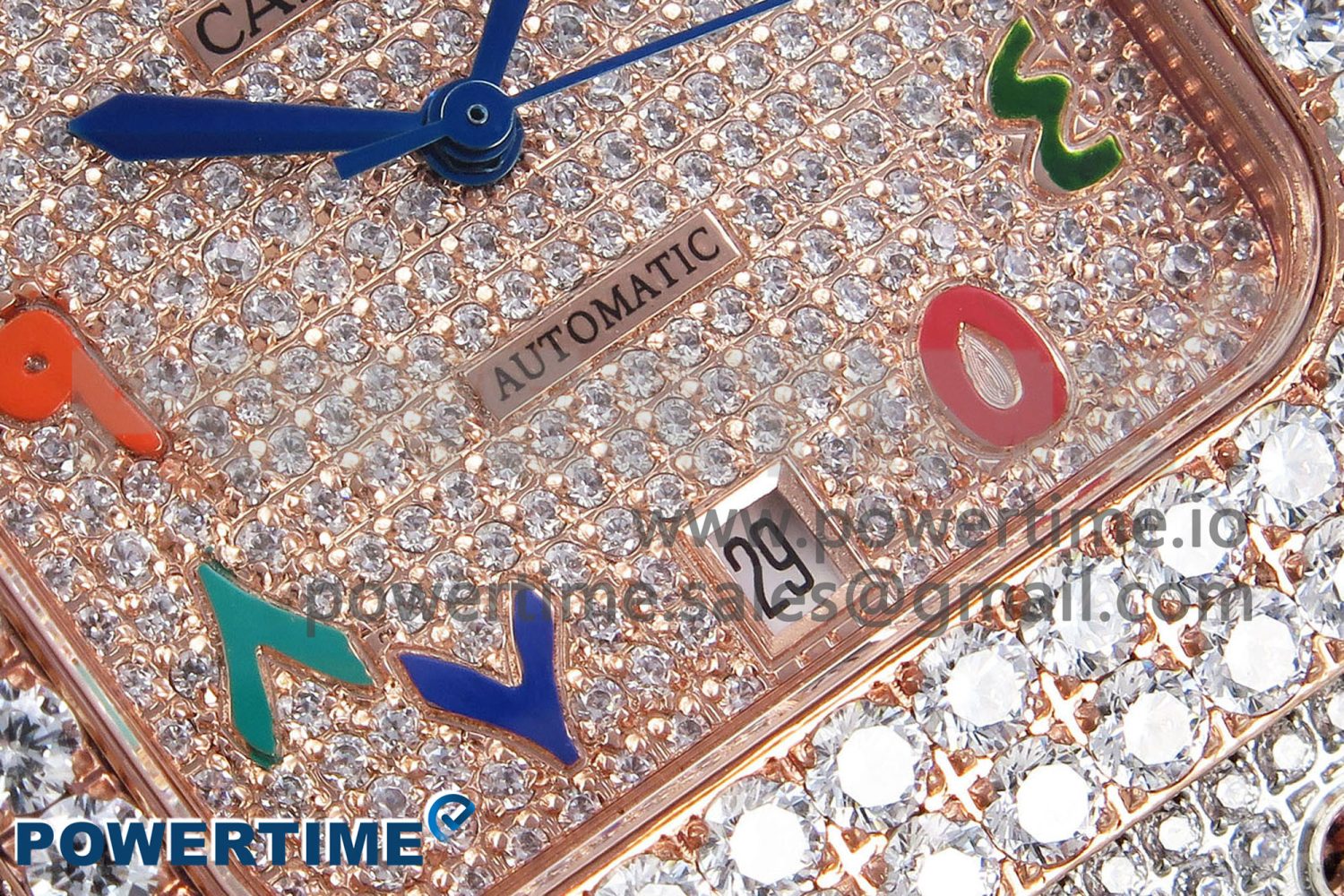Santos De 40mm TWF 1:1 Best Edition RG Rainbow Dial 904L SS/RG Case and Bracelet A2824 - Image 5