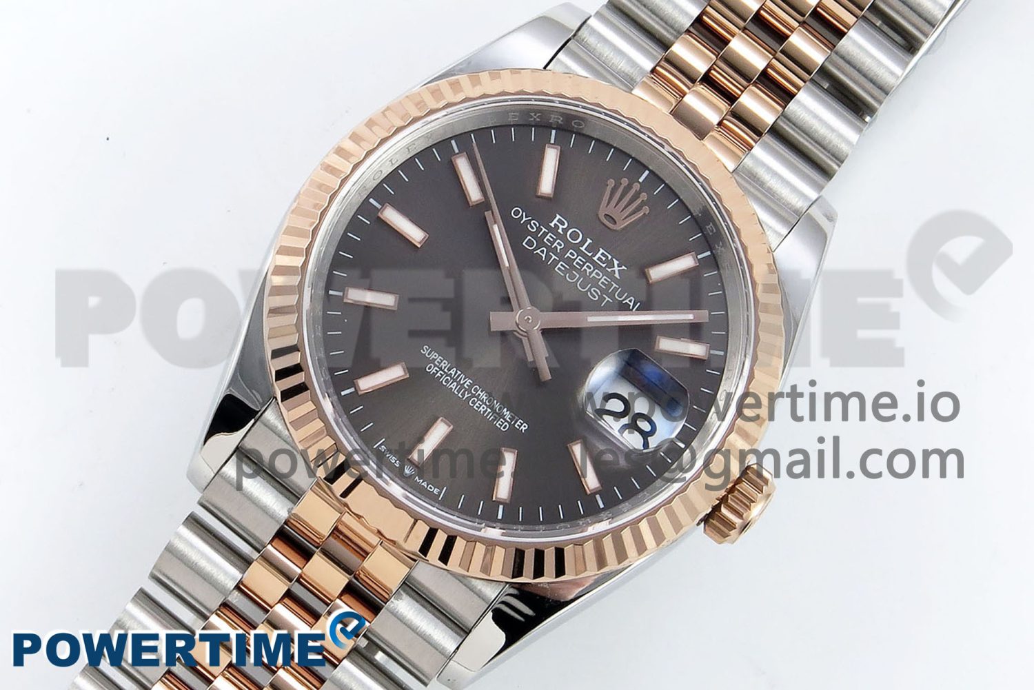 DateJust 36 126231 APF 1:1 Best Edition 904L Steel Brown Sitck Dial on SS/RG Jubilee Bracelet VR3235 - Image 2