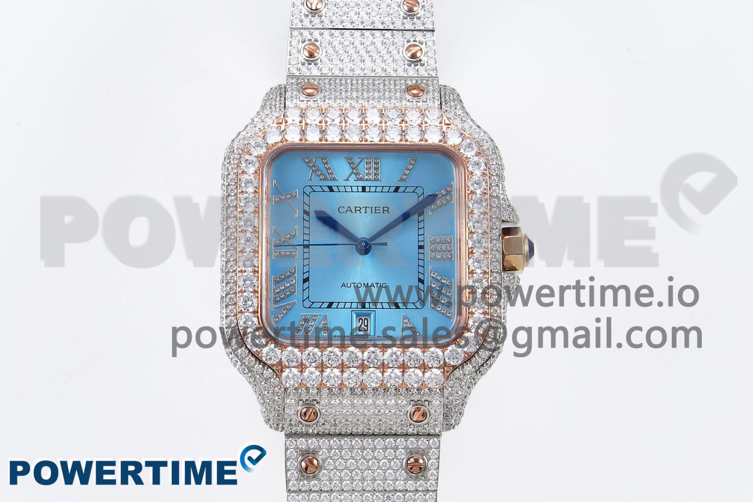 Santos De 40mm TWF 1:1 Best Edition Blue Dial 904L SS/RG Case and Bracelet A2824 - Image 1