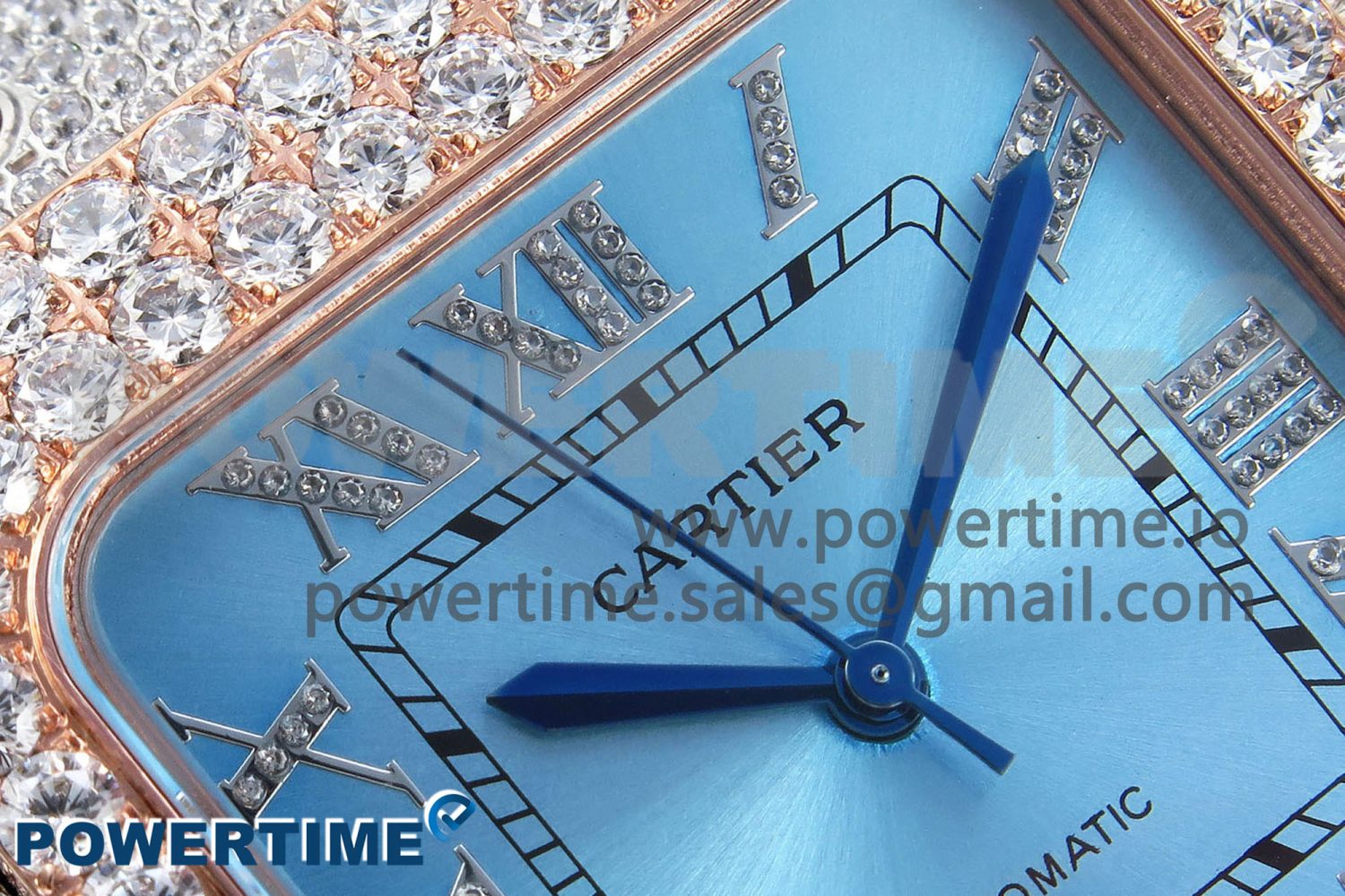 Santos De 40mm TWF 1:1 Best Edition Blue Dial 904L SS/RG Case and Bracelet A2824 - Image 4