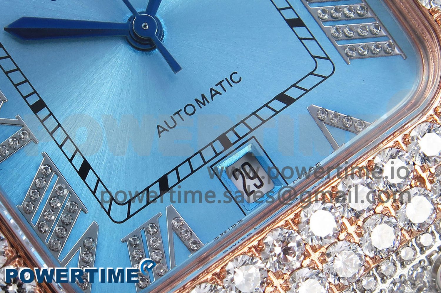 Santos De 40mm TWF 1:1 Best Edition Blue Dial 904L SS/RG Case and Bracelet A2824 - Image 5