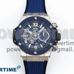 Big Bang Unico 42mm SS BBF 1:1 Best Edition Skeleton Dial on Blue Rubber Strap A1280 V2