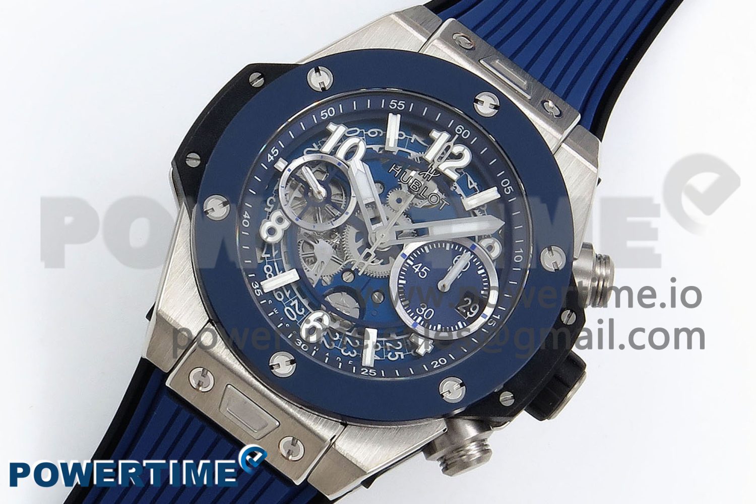 Big Bang Unico 42mm SS BBF 1:1 Best Edition Skeleton Dial on Blue Rubber Strap A1280 V2 - Image 2