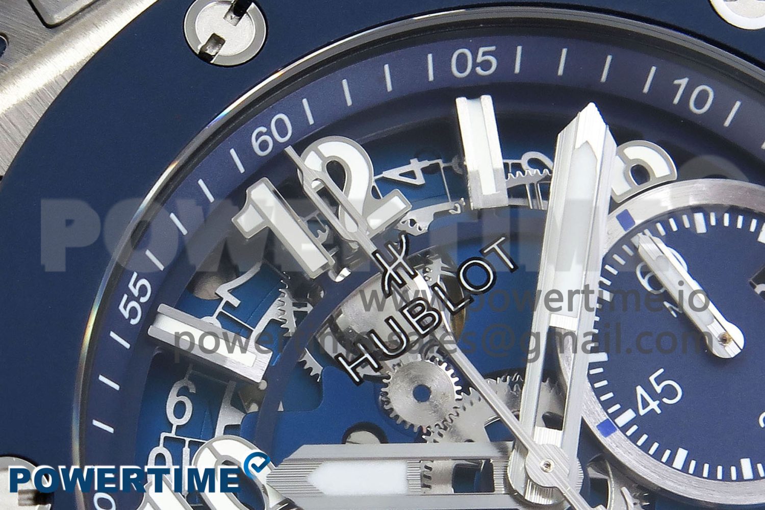 Big Bang Unico 42mm SS BBF 1:1 Best Edition Skeleton Dial on Blue Rubber Strap A1280 V2 - Image 4