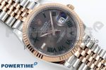 DateJust 36 126231 APF 1:1 Best Edition 904L Steel Gray Dial Green Roman on SS/RG Jubilee Bracelet VR3235 - Image 3