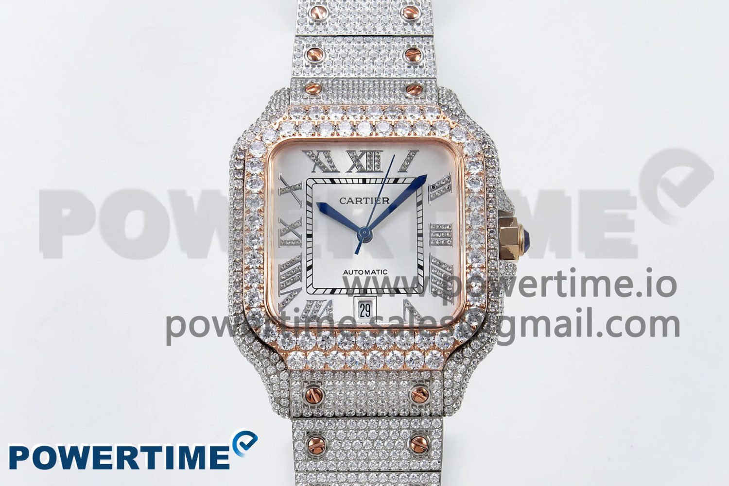 Santos De 40mm TWF 1:1 Best Edition White Dial 904L SS/RG Case and Bracelet A2824 - Image 1