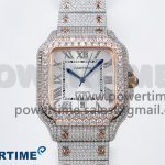 Santos De 40mm TWF 1:1 Best Edition White Dial 904L SS/RG Case and Bracelet A2824